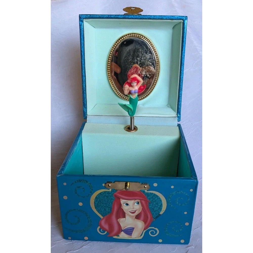 Vtg 80s Little Mermaid Musical Jewelry Box Disney Parks Ariel Under The Sea 1988 - Picture 6 of 16